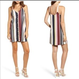 Topshop Multi Color Striped Mini Dress Sleeveless